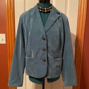 Soft gray blue velvet corduroy jacket large